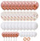 70 Stück Luftballons Roségold Weiß Ballons Rosé Gold Konfetti Luftballons Latex Helium Ballons für Hochzeit Verlobung Valentinstag Bride to be Geburtstag Taufe Kommunion Partydekorationen