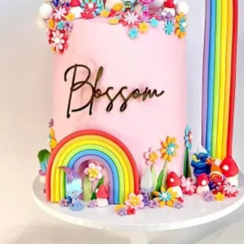Personalised Name Charm Cake Topper Multicoloured Acrylic Happy Birthday Wedding Anniversary Cake Topper Custom Acrylic Letters Cake Decoration Cake Charms Name Plate in font 1