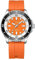 FORSINING Klassische analoge Quarzuhr, Silikonband, Business-Casual-Armbanduhr, wasserdicht, Farbe, großes Zifferblatt, Militär-Uhren, Orange