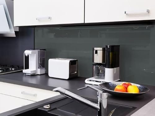 Anthracite Grey Plastic Acrylic Kitchen Bathroom Splashback Like Glass (1000mm x 1000mm)