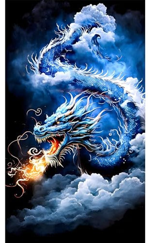 MOGTAA Drachen Diamond Painting Erwachsene, 5D Drachen Diamant Painting Bilder für Erwachsene Anfänger, DIY Diamond Art Tiere Diamant Malerei Set für Home Dekor 30x50cm