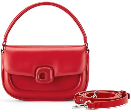 LA FESTIN Borse firmate in pelle Borse a tracolla piccole da donna con cinturino in pelle regolabile - Borse a tracolla occidentali alla moda con chiusura a fibbia - Rosso