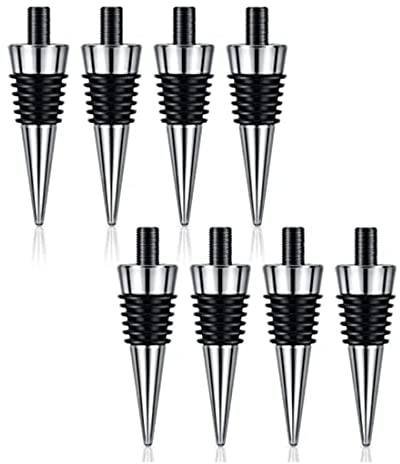Oikabio 8 Pieces Metal Cork Blank Wine Stopper Kit Reusable Wine Stopper Insert Set Hardware for Wedding Wine Bar Turning