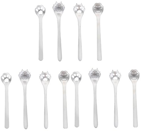 MAGICLULU 12 Piezas Cuchara De Comida Para Gatos Cuchara Para Miel Cucharada De Azúcar Cucharas Para Mini Cucharas Regalos De Café Pala Cóctel Concentrarse