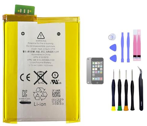 Aousavo 616-0621 616-0619 LIS1495APPCC ersatz akku Kompatibel mit iPod Touch 5 Gen. A1421, iPod Touch 5 Gen. A1509 MP3 / MP4 Music Player mit kostenloses ersatz kit