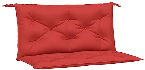 vidaXL Lot de 2 Coussins de Banc de Jardin, Revêtement de Banc avec Jeux de Cordes, Coussin d'Extérieur Imperméable, Rouge 100x50x7 cm Tissu Oxford