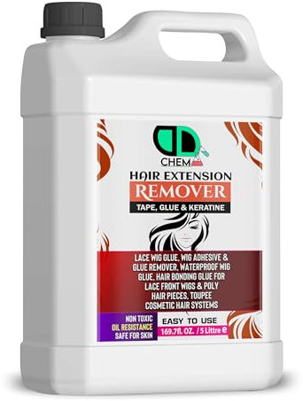 Bond & Tape Remover Super Solvent, Hair Extensions Easy to Use Citrus Oil Enriched Adhesive Tape Wig Glue Dissolvent Gentle on skin best multipurpose Alcohol free (5 Litre)