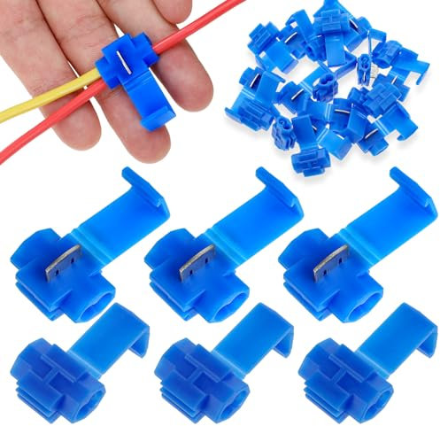 60 Pcs Electrical Wire Connectors Solderless Wire Connectors 18-14 AWG Quick Splice Wire Connectors Snap Electrical Wire Connector Cold Pressed Insulated Wire Crimp Connectors