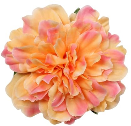 120mm Broches De Fleur De Pivoine Délicate Broches Pour Femmes Filles Boho Fait à La Main Broche En Tissu Épinglettes Robe Costume Vêtements Accessoires Plage Fête Festival Cadeaux (Orange jaune)
