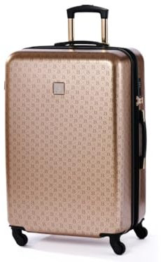 BERTOO Torino Reisekoffer mit Rollen - 99 Liter XXL Koffer Erweiterbar - Koffer mit Abnehmbaren Rollen - ABS-Hartschalenkoffer XXL & Teleskopgriff - Koffer mit TSA Schloss - 75x49x29 cm, Gold