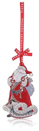 Tipperary Crystal Christmas Tree Decoration, Luxury Hanging Ornament – Perfect for Holiday Décor & Gifting, Pearl Santa Decoration