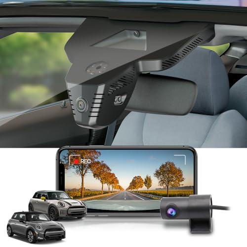 Fitcamx Dashcam Auto Vorne Hinten Geeignet für MINI Cooper, Cooper S, Hatchback, Electric EV 2025 (HD2-2258), OEM Dashcam 4K 2160P+1080P UHD Video WiFi, Loop-Aufnahm, G-Sensor, WDR, 128GB Karte