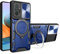 ILING Funda para Xiaomi Redmi Note 10 Pro 4G, Textura de Metal Dura Mate PC Carcasa, Silicona TPU Bumper Antigolpes Cubierta con Anillo Soporte y Tapa Cámara Deslizante (Azul)