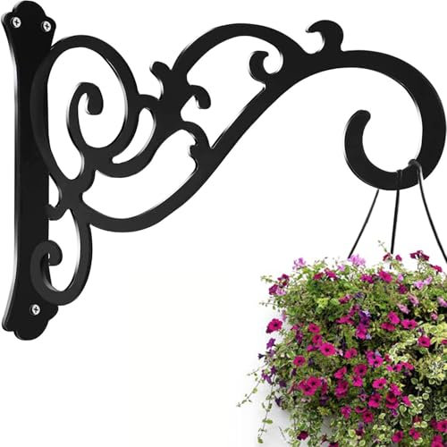 Crochets de Suspension Muraux, supports de panier à suspendre pour extérieur, Supports de Panier à Suspendre Metal Crochet Support de Suspension de Plante, crochet mural pour support de pot de fleurs