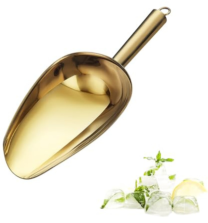 Sipoyen 6 oz Gold Ice Scoop, Stainless Steel Food & Candy