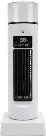 Fan Tower Tisch ohne Lluminista Spray Spray Luftekühlungsbefeuchter für den Büro Schlafsaal, 6 Geschwindigkeiten 7 Farbenfrohe Nachtleuchte Tragbare Mini -Klimaanlage (ABSDC 5V 2A, Weiß, 13,58 Zoll)
