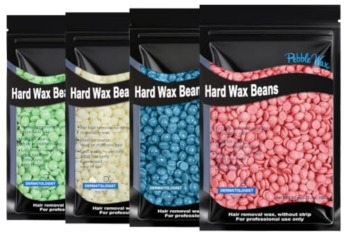 Beugo Hard Wax Beads, 4 X 100G Professional Wax Beads for All Body | Hair Removal, Women & Men, Painless, for Eyebrow, Armpit, Bikini, Back, Chest, Legs