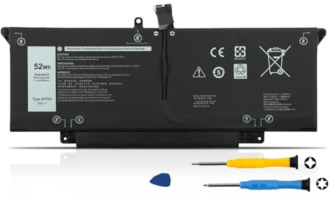 JHT2H Battery for Dell Latitude 7310 Latitude 7410 Chromebook Enterprise P33S P34S P34S001 P33S001 4V5X2 7CXN6 K36KR T3JWC 0WY9MP 04V5X2 HRGYV X825P XMT81 YY3GJ Notebook Battery 6500mAh 52Wh 4-Cell