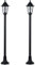 MiniSun | Traditional Victorian Style 1.2m Black Lamp Post Lights | Post Lights, Home Décor & Improvement Essential | Set of 2 | Includes 10W LED GLS Bulbs [3000K Warm White]