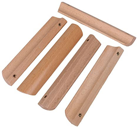 SHANOER 10PCS Wood Unfinished Furniture Pulls Handles - Kitchen Drawer Wardrobe Cupboard Knobs(Hole-to-Hole Distance: 128mm)