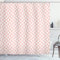 ABAKUHAUS Abstrakt Duschvorhang, Geometrische Mosaik Gitter, Stoffliches Gewebe Badezimmerdekorationsset mit Haken, 175 x 180 cm, Blush Weiß