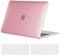 TECOOL Case compatible with MacBook Air M1 & MacBook Air 13 inch Retina 2020 2019 2018 (A2337 A2179 A1932), Plastic Snap On Hard Shell Cover & UK EU Keyboard Protector, Crystal Fuchsia (Glossy)