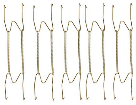 sourcing map Plate Hanger, 14-inch W Type Zinc Plated Invisible Wall Decorative Hooks, 5 Pcs