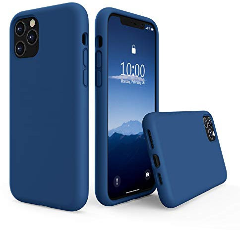 SURPHY Liquid Silicone Case Compatible with iPhone 11 Pro Case, Soft Rubber with Microfiber Cloth Lining Full Body Design Shockproof 5.8 inch Phone Case for iPhone 11 Pro, Horizon Blue