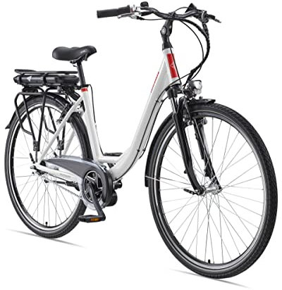 TELEFUNKEN E-Bike Damen 28 Zoll, Elektrofahrrad Alu mit 7-Gang Nabenschaltung - Pedelec Citybike, Mittelmotor 250W & 13Ah / 36V Lithium-Ionen-Akku, RC890 Multitalent