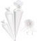 Schultüte - Rohling - WEIß - 50 cm - rund - inkl. Schleife - Tüllabschluß - mit/ohne Kunststoff Spitze - Zuckertüte - Roth - Jungen Mädchen - Schultütenschl..