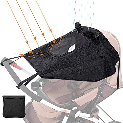 Parasol carro bebe,GeeRic sombrilla carrito bebe universal con protección lateral,Toldo universal Impermeable Funda para Cochecito de Bebé, Protección solar con UV 50+, Ajustable