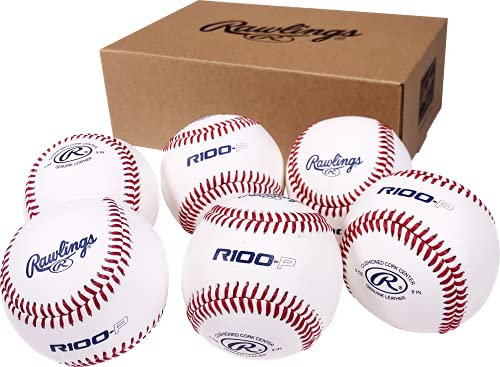 Rawlings High School Level R100-P Practice Baseball Box mit 6 Bällen
