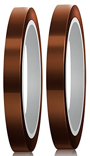 LUTER 2 Rollen Hochtemperatur-Sublimationsband, hitzebeständig, Thermoband für Sublimationsdruck, Wärmeübertragung, Isolierung, Wellenschweißen, 15 mm x 33 m, Hellbraun