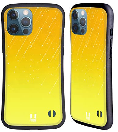 Head Case Designs Yellow Neon Rain Ombre Hybrid Case Compatible With Apple iPhone 13 Pro Max