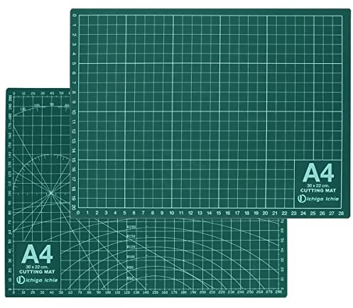 Tabla de Corte A4 Doble Cara, Base de Corte Autocicatricante, Alfombrilla de Corte para Patchwork, Ideal para Costura y Manualidades (30x22cm) Verde
