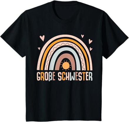 Große Schwester Regenbogen T-Shirt