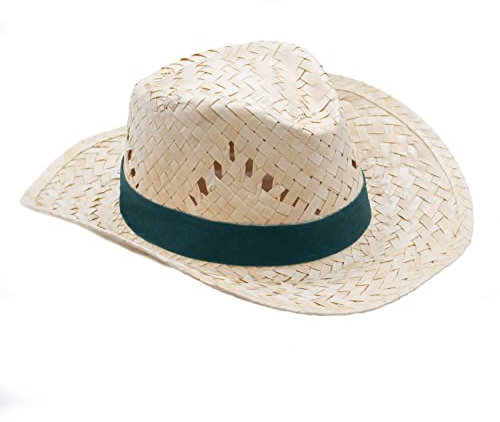SILABA TONICA Sombreros de Paja para Bodas, Despedidas, Eventos - PACK 10 Sombreros Hombre y Mujer - Gorro Natur fabricado en Paja - Elige el Color de la Cinta