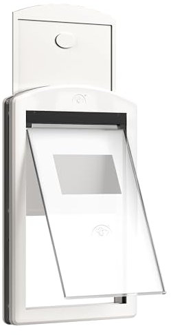 MAVRICFLEX Dog Door for Large and Medium Pets, White Frame With Sliding Lock Panel and Magnetic Flap