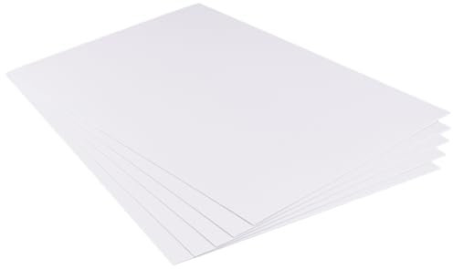 BENECREAT 5 láminas de espuma de PVC de 1 mm/0,04 pulgadas, lámina de plástico blanco, 30 x 40 cm/11,8 x 15,7 pulgadas, lámina ligera de PVC de espuma rígida para manualidades, manualidades,