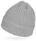 Neverless® Damen Mütze Herbst Strick-Beanie ungefüttert mit Umschlag einfarbig Uni Hellgrau Unisize
