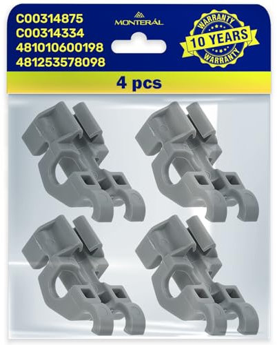 4 Pezzi Cuscinetti per Cestello Inferiore Lavastoviglie con Codice Originale 481010600198 481253578098 C00314875 C00314334 per Whirlpool per Ignis per Bauknecht - Garanzia di 10 Anni - MONTERAL