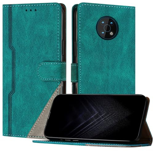 NETANY Schutzhülle für Nokia G50 5G, PU Leder Flip Wallet Handyhülle mit magnetisch Kartenfächer Standfunktion Hülle für Nokia G50 5G - Grün