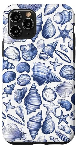 Coastal Beach Summer Ocean Seashell Blue Aesthetic Case for iPhone 11 Pro
