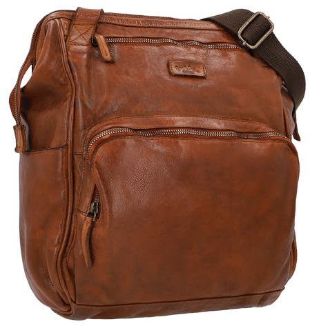 Gusti Leder Wickelrucksack Carina – Wickeltasche aus Leder – Kinderwagen Organizer – Reiserucksack für Papa & Mama - Braun