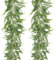 Arborus 2PCS Artificial Fern Leaf Garland 5FT Fake Boston Fern Vines Garlands Realistic Foliage Garlands Faux Hanging Plants Greenery Garland for Wedding Home Farmhouse Fireplace Indoor Decoration