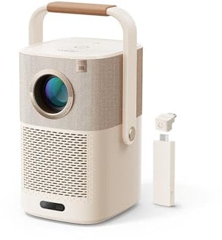 Yaber T2+ Projecteur extérieur WiFi 6 Bluetooth, projecteur portable 1080p intérieur/extérieur, batterie intégrée, son JBL
