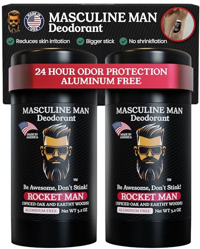 The natural deodorant with the best smell for men, without aluminium, high-quality ingredients, all-day protection against unpleasant odours, safe for the skin, pack of 2