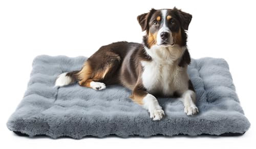Mora Pets Hundematte Hundedecke waschbar und rutschfest Hundebett Flauschig Hundekissen für Kleine Mittelgroße Grosse Hunde Decke Weiches und Warmes, Grau 76 x 48 cm