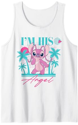 Disney Stitch Retro ’90s Couples Matching I’m His Angel Tank Top