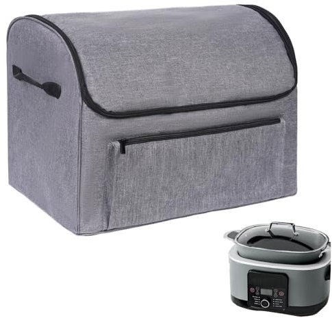 Slow Cooker Cover Bag for Ninja Foodi Possible Cooker Pro, Durable Dust Cover with Front Pocket Handle, Scratch Water Resistant, Gray